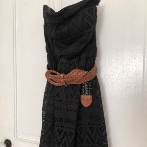 Strapless Black Lace Dress w/ belt